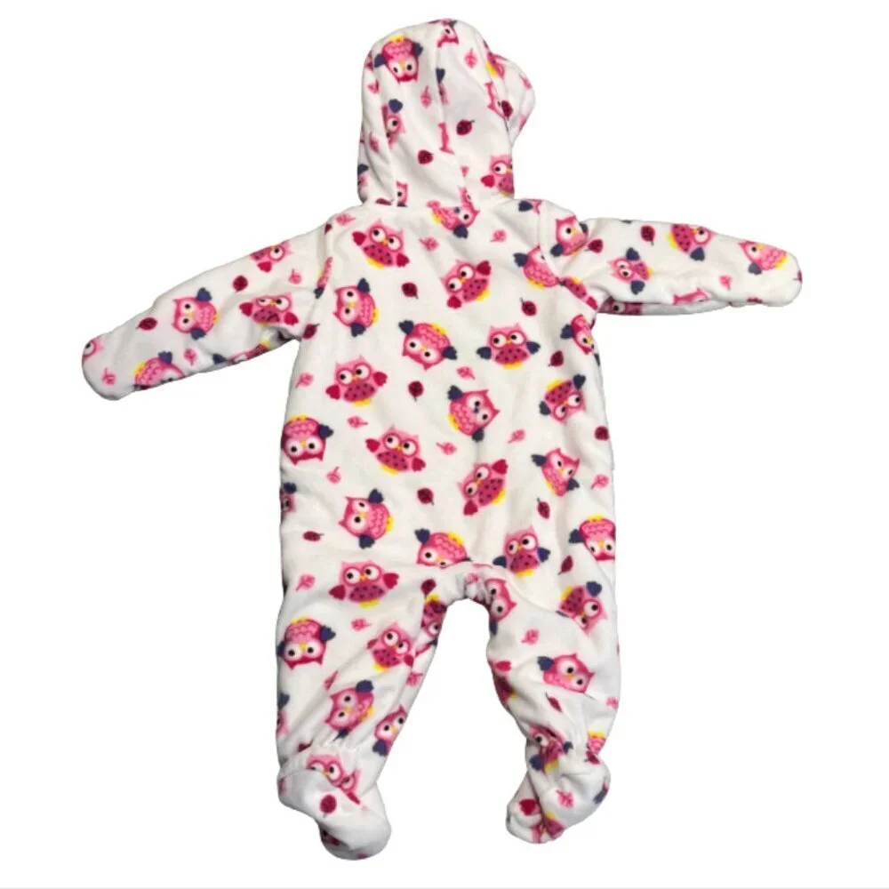 Cuddle Bear Collection Owl Sherpa Lined Onesie Bodysuit